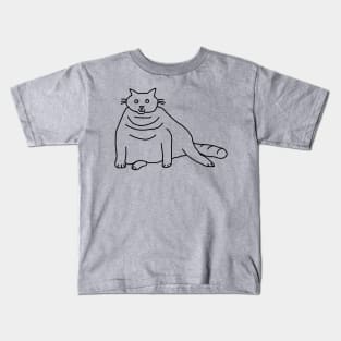 Chonk Cat Outline Kids T-Shirt